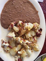 Potato Bacon and Egg with Refried Beans
